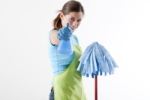 Professional upholstery cleaning in Bromley on a fabric sofa