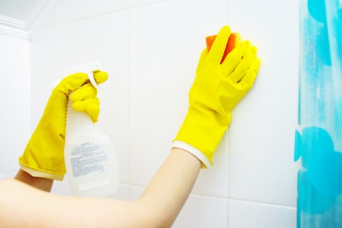 Commercial cleaner in Bromley maintaining a modern office space